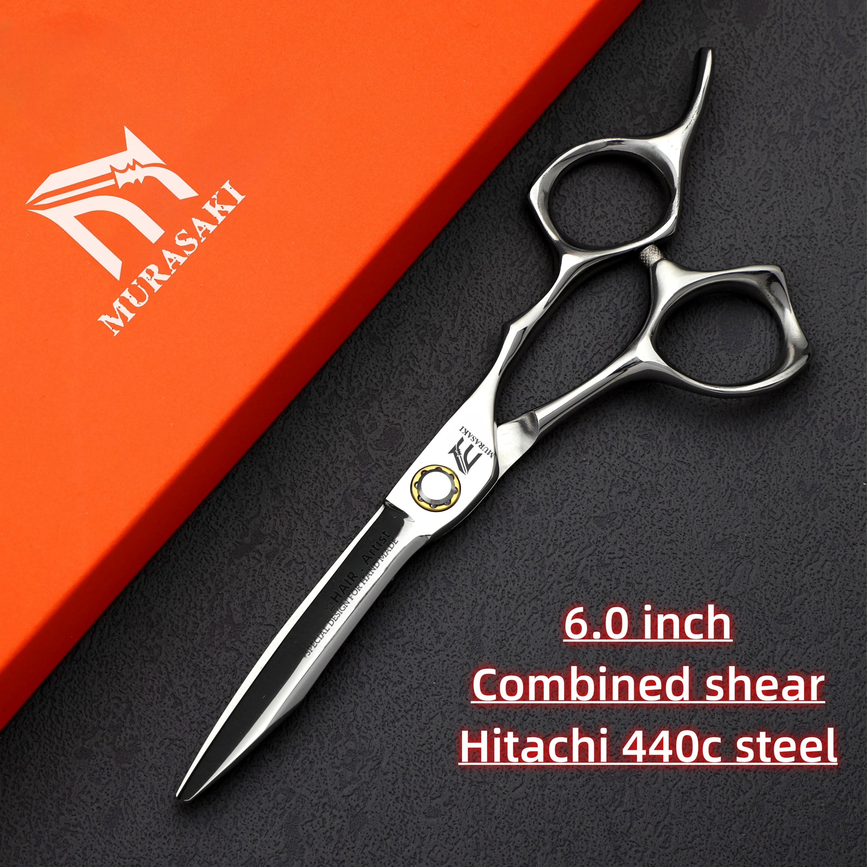 MURASAKI Professionelle Haarausdünnungsscheren, 6-6,8 Zoll Hitachi 440C Stahl-Friseurscheren, hochwertige Haarschneidewerkzeuge für den Salon – Detail 20