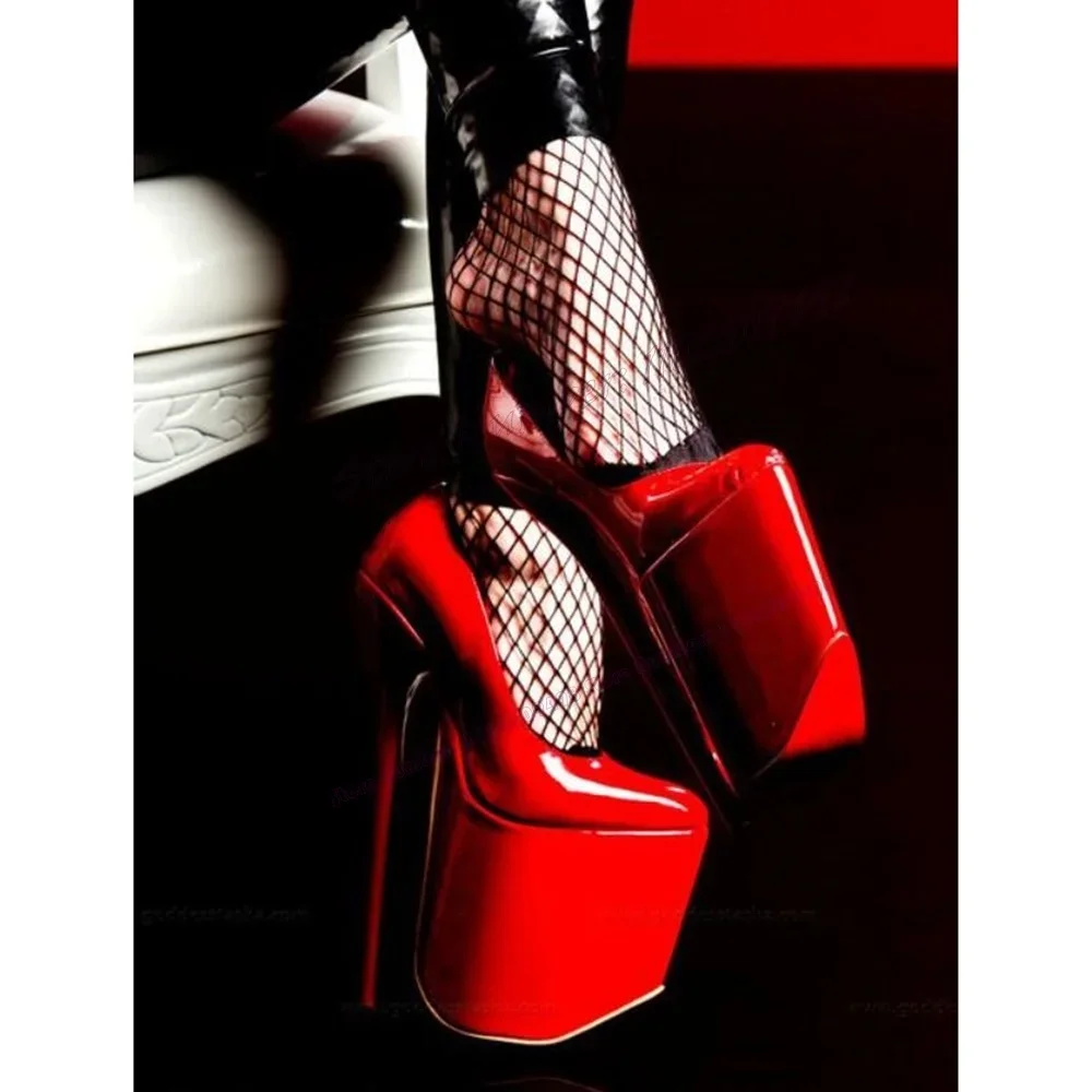 

Black Platform Extreme High Heels Pumps Patent Leather Pointy Toe Shoes for Women Thin Heels Sexy Shoes 2023 Zapatos Para Mujere