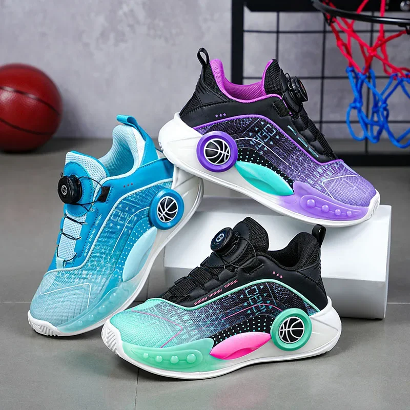 Boys Basketball Shoes Summer 2024 New Breathable Mesh Girls Sneakers Running Shoes