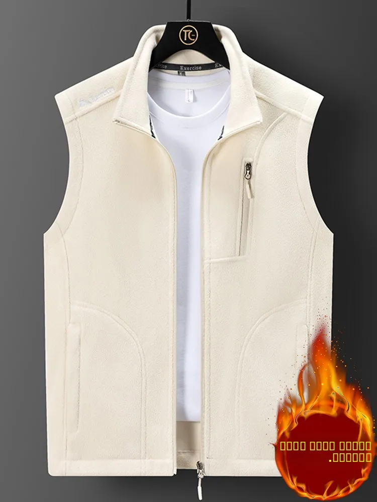 

Утепленный флисовый жилет унисекс: новая модель для осени и зимы, универсальная безрукавка для пар, теплая, из полиэфирного волокна