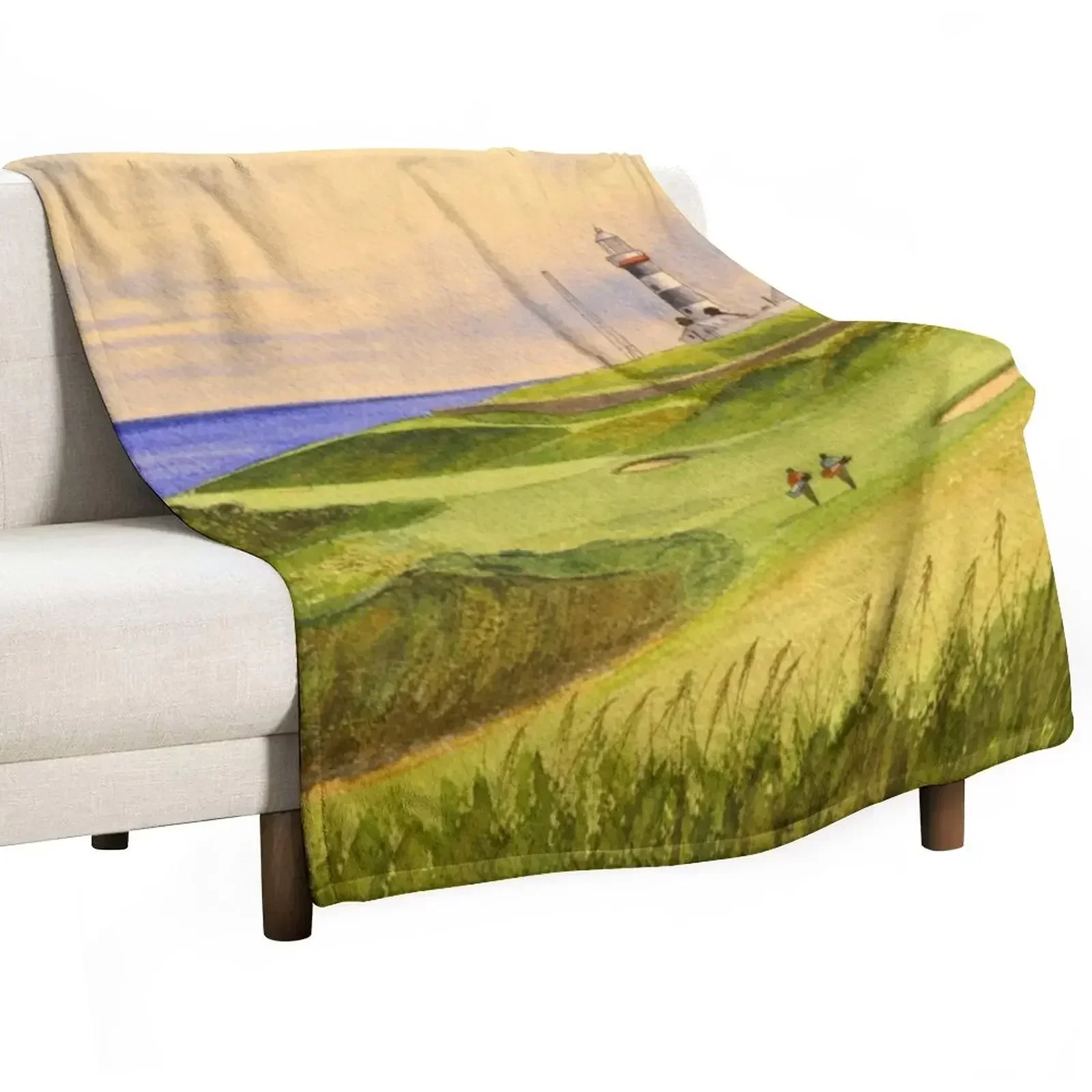 Old Head Golf Course Ireland Hole 4 Throw Blanket Flannels Sofa Bed linens Soft Big Blankets