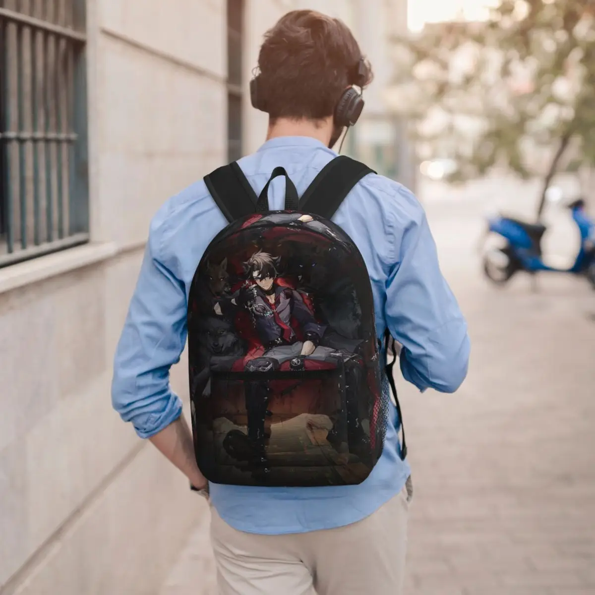 Genshin Impact Wriothesley Risley Student Backpack School Bag Hiking Travel Daypack for Men Women Bookbag Shoulder Bags