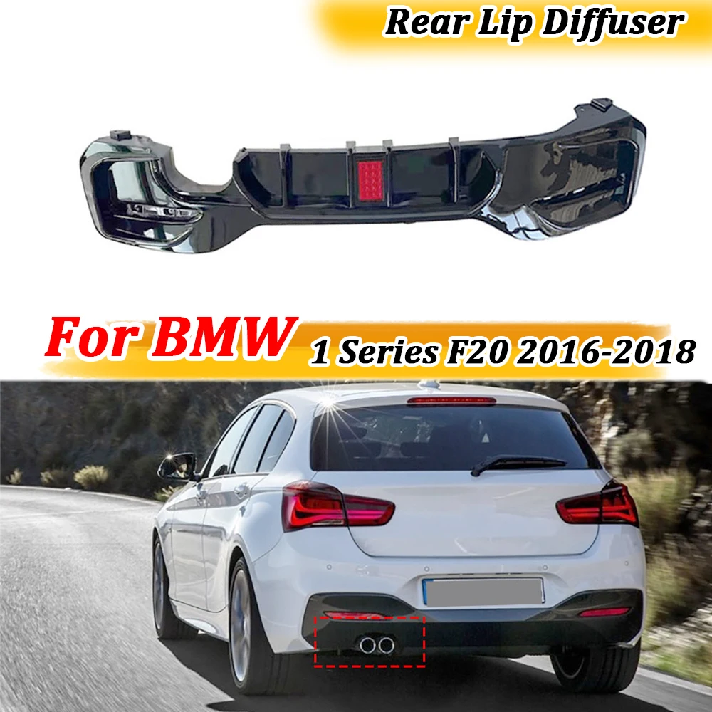 

ABS Rear Diffuser Bumper Lip Spoiler With lamp for BMW 1 Series F20 M Sport M135i M140i 2016-2018 Rear Bumper Guard Protector