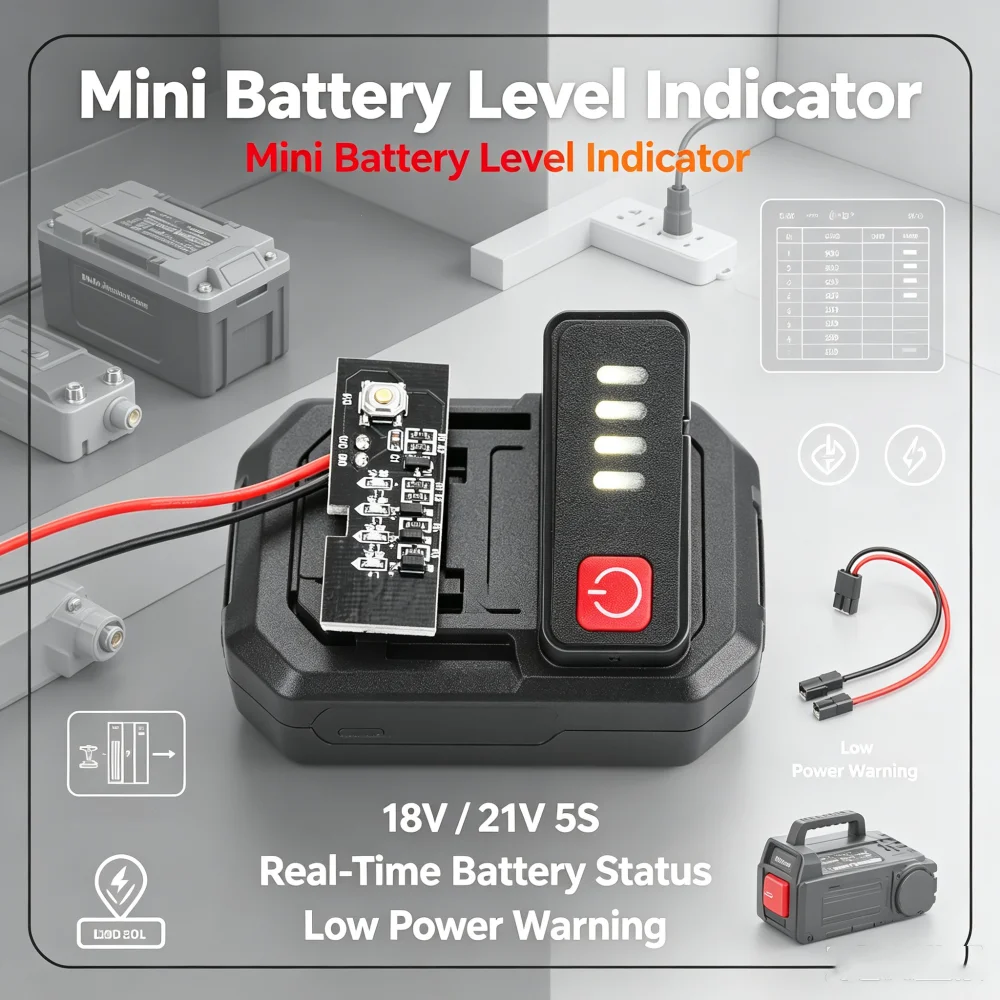 Dc 18v 21v 5s Lithium Battery Level Indicator Module Battery Capacity Monitoring With Level 4 Led Indicator Instruments