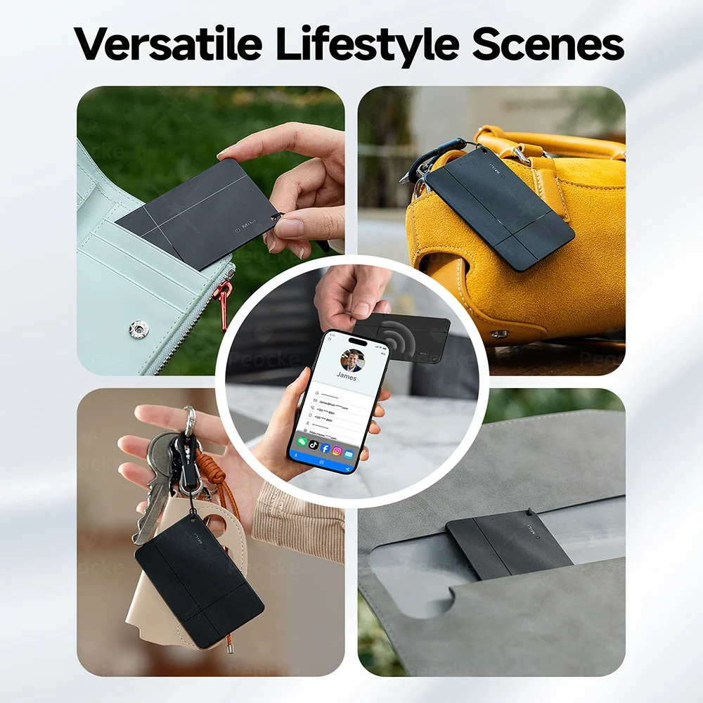 Scheda di localizzazione del portafoglio Posizione GPS ultrasottile Etichetta anti-smarrimento intelligente per Android Chiave Bluetooth Pet Finder per Apple Trova la mia app