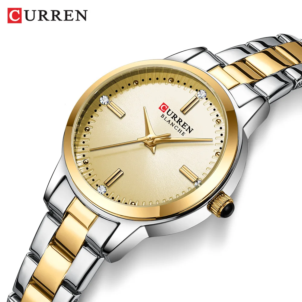 Curren 9094  2024 Women\'s Watches Fashion Original Quartz Wrist Watch for Ladies Dazzling Diamond Waterproof Gold Luxury hand