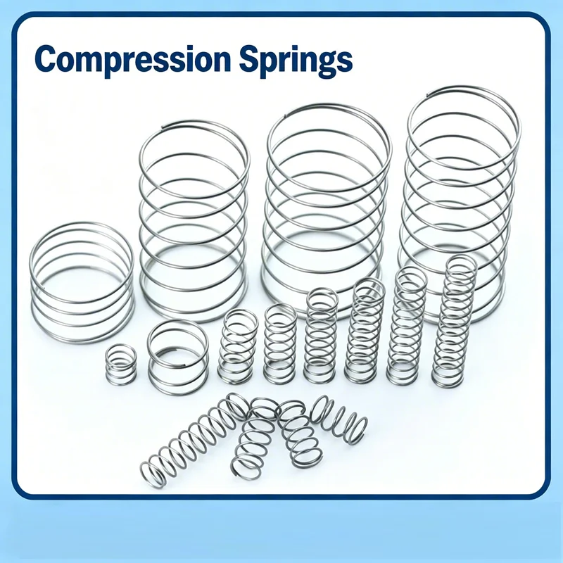 3Pcs Wire Diameter 1mm SUS304 Stainless Steel Large Diameter Compression Spring OD=25mm~40mm Free Length 30mm ~ 150mm