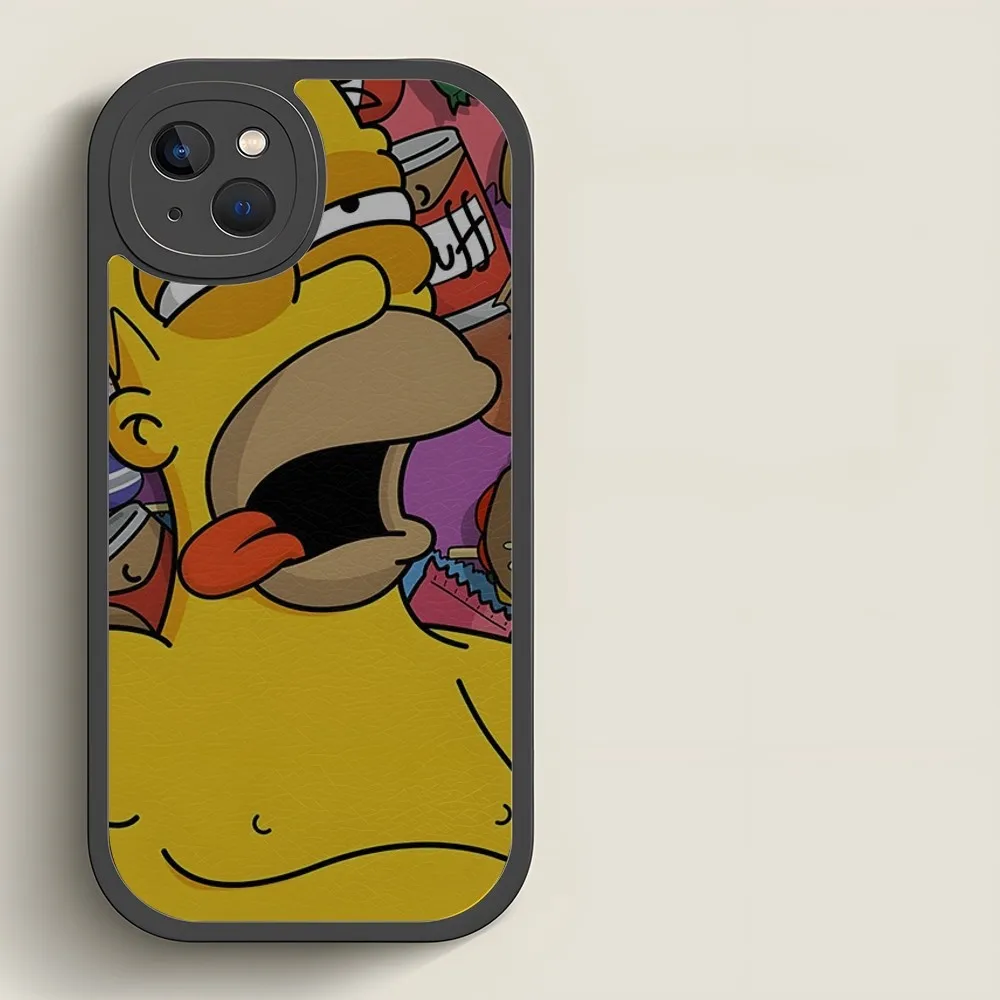 Cartoon Phone Case For iPhone 15 14 13 11 12 comics Homer Simpson Pro Max Mini X XR Disney XS 8 Funny Plus mini Family 2024 lamb