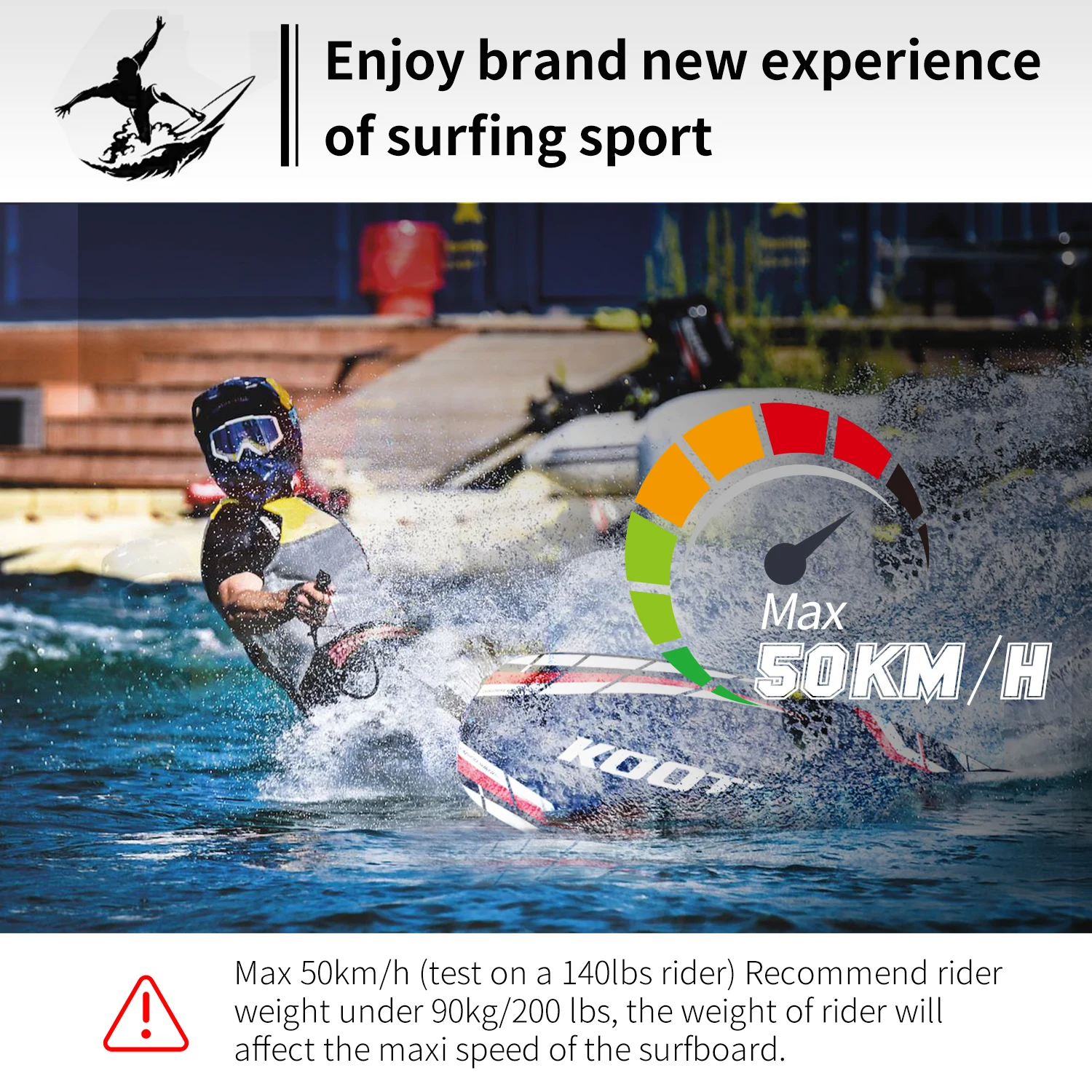 KOOTU Fuel Engine Surfboard 109cc Electric Surfboard Carbon Fiber Surfboard Powerful High Speed Surfboards