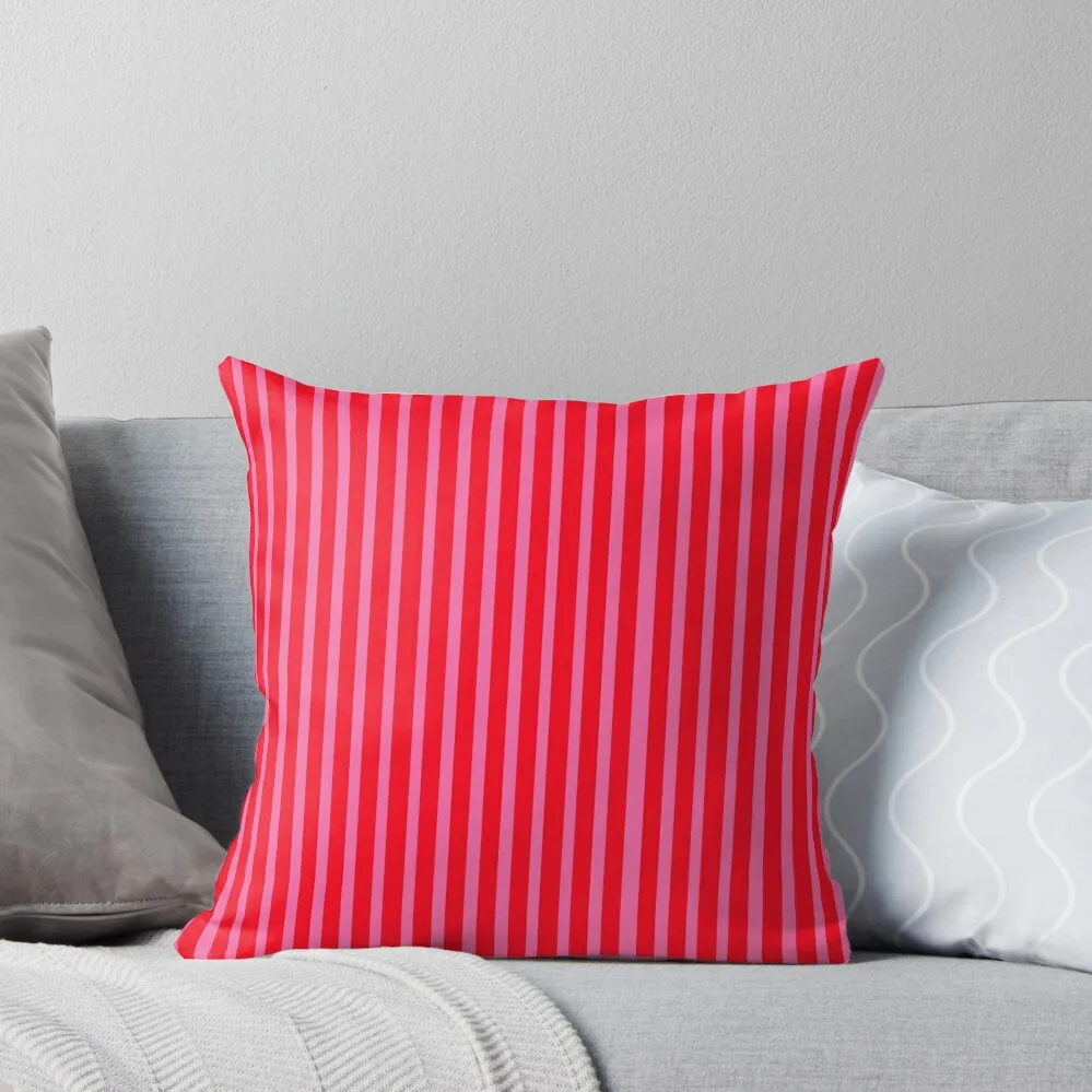 Hot Pink and Red Stripes Throw Pillow Pillow Cover Pillow Cases Decorative christmas case Throw Covers