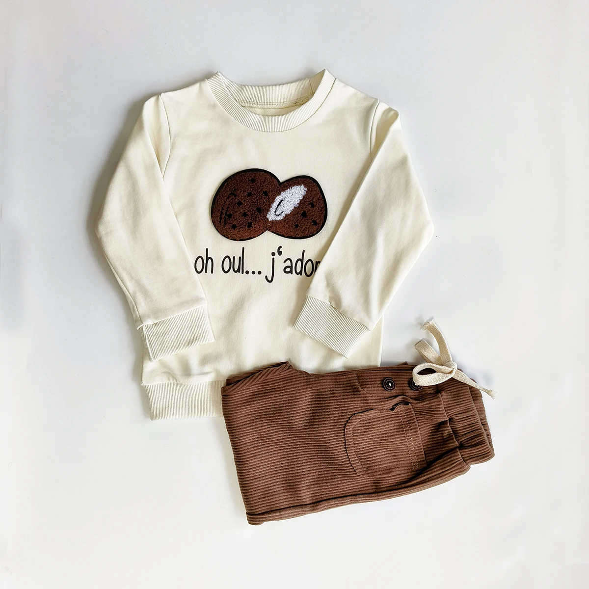 Autumn Children's Set 2024 Autumn New in Kids Baby Boys Girls Active Clothing Set  Infant Toddler Flocking Sweatshirts+pants image 6