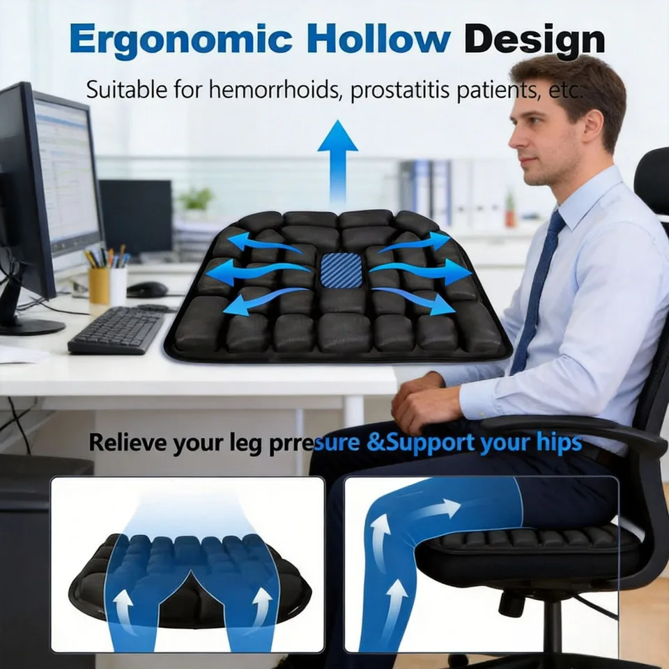 

Inflatable TUP Seat Cushion Self-inflating Waterproof Lightweight Compact Chair Pad Airplane Cushion For Camping Hike All