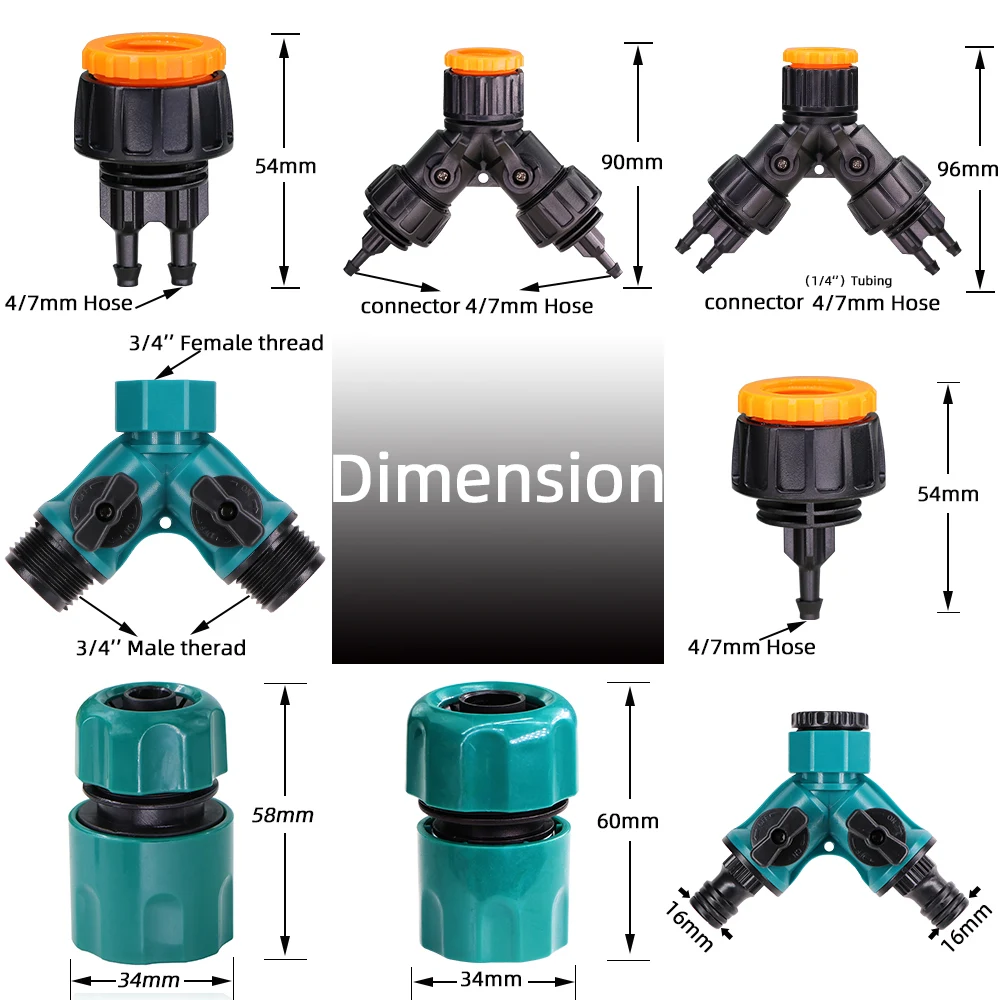 Nawadnianie ogrodu złącze 2 sposób w czterech kierunkach separator 1/2 \