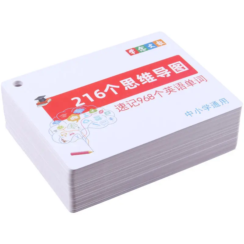 Newest Hot Primary school English word memory card 216 mind map shorthand 968 English vocabulary flash card Anti-pressure Card