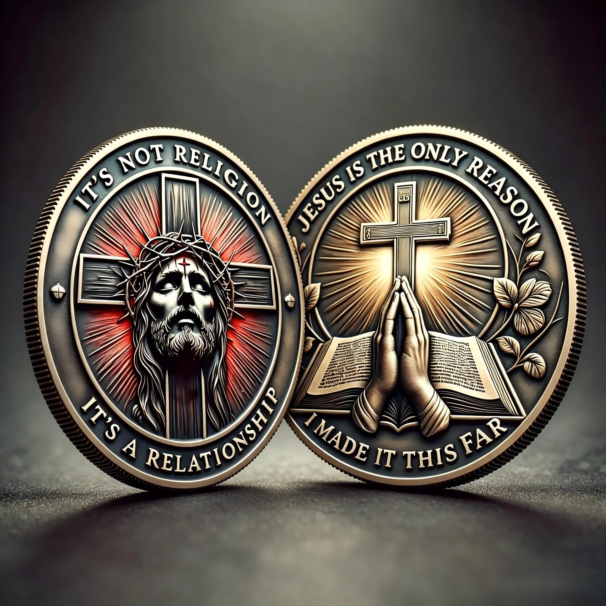 Religious Commemorative Coin Jesus Cross Bible Verse Coins 