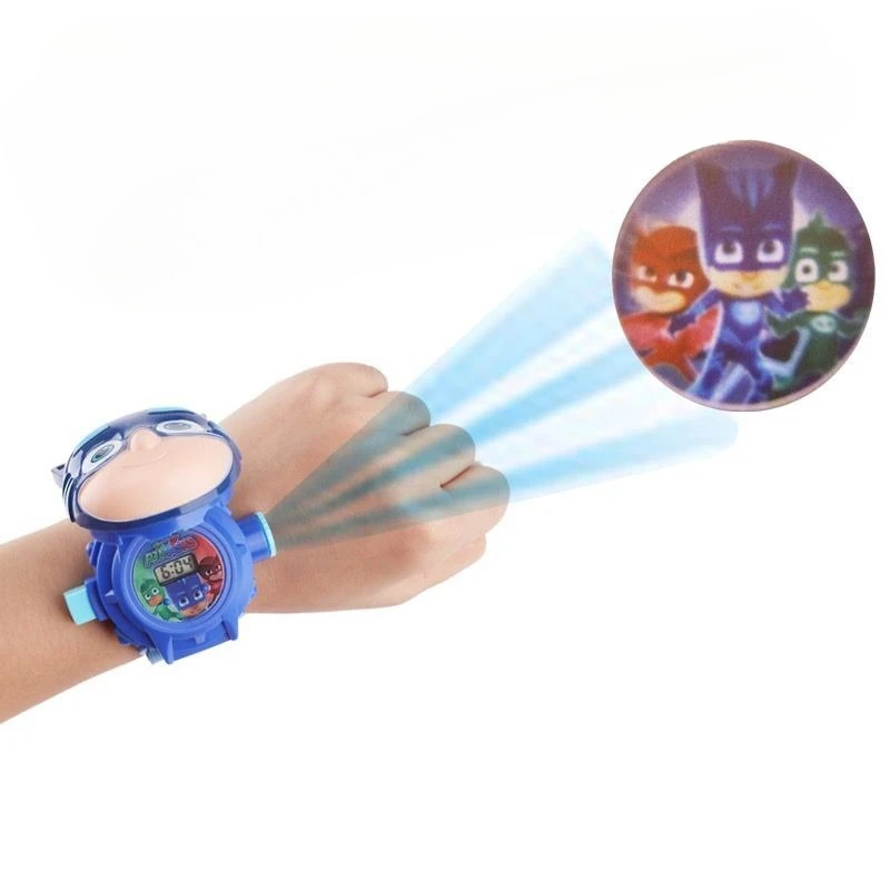 PJ Masks 3D Pattern Connor Toy Watch Cartoon Action Figures Electronic Watch Flip Cover Anime Pattern  Glow Wrist Watch