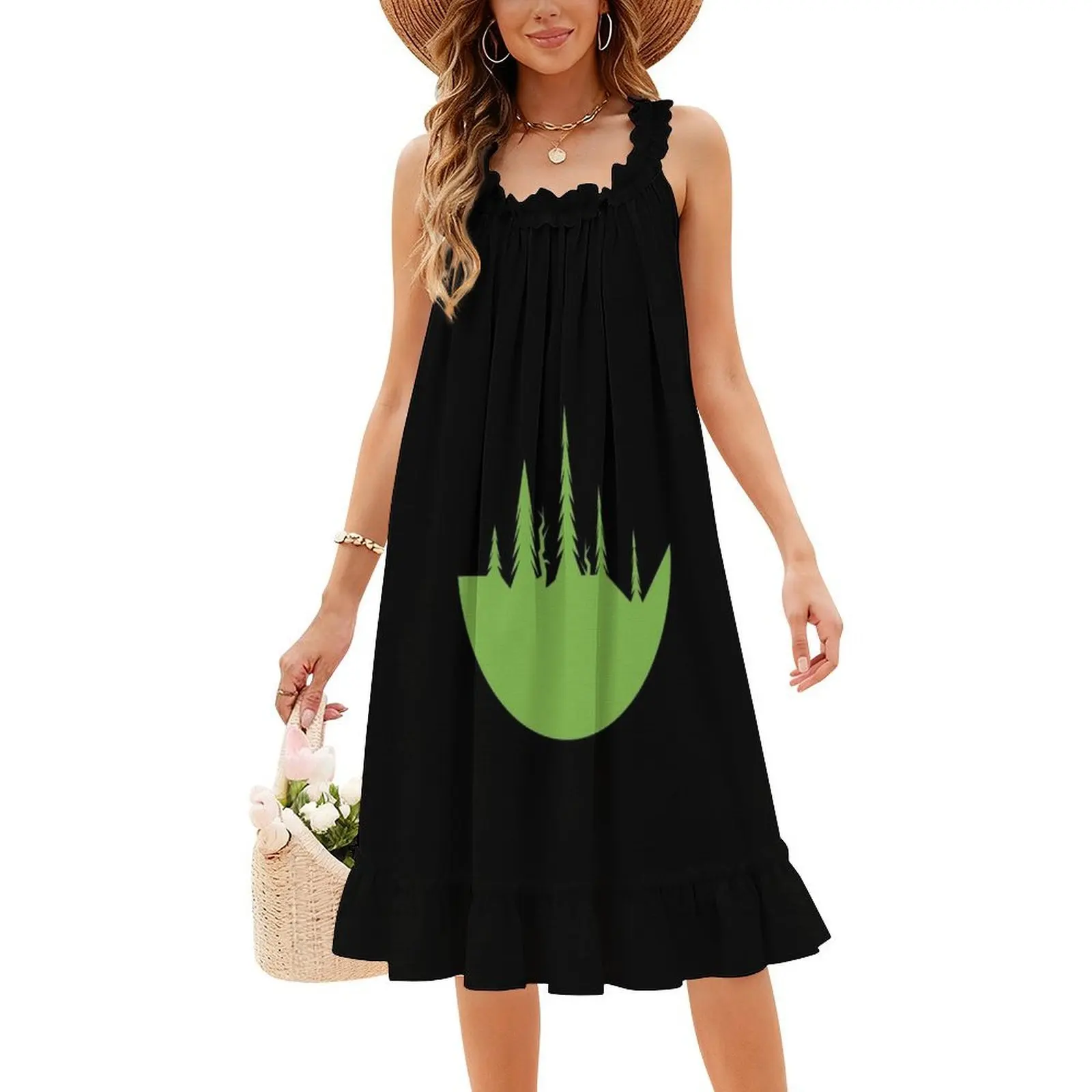 فستان Forest Fishbowl Bright Ii بخط عنق على شكل قلب، فستان أنيق للحفلات الصيفية للنساء، الغابات الأرضية، الحفاظ على البيئة الطبيعية #4