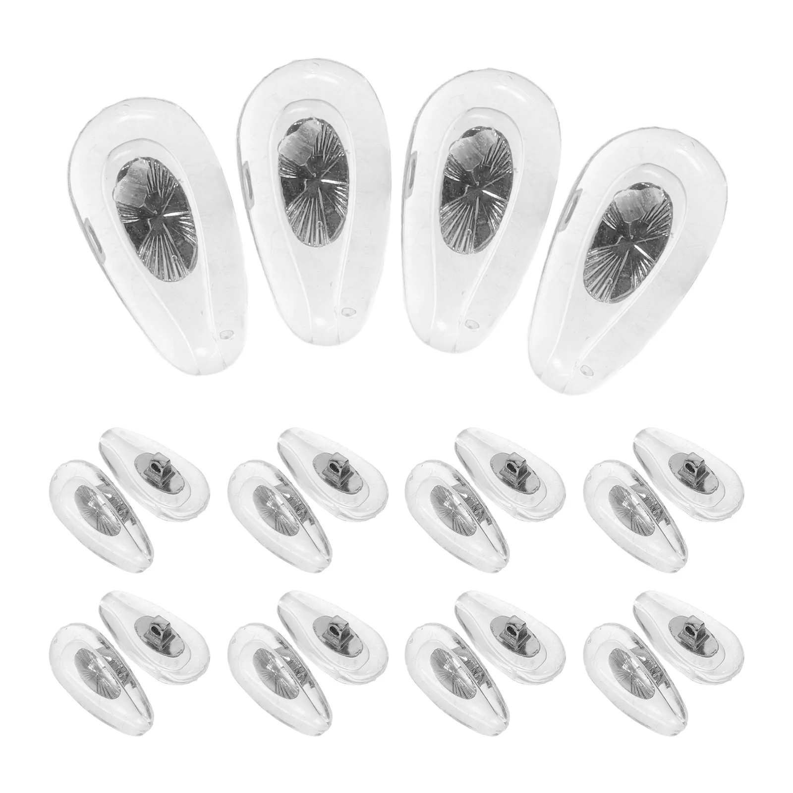 

10Pairs Comfortable Eyeglass Nose Pads Replacement Air Chamber Soft Cushion for Reduced Pressure Sweatproof Odor-Free Metal