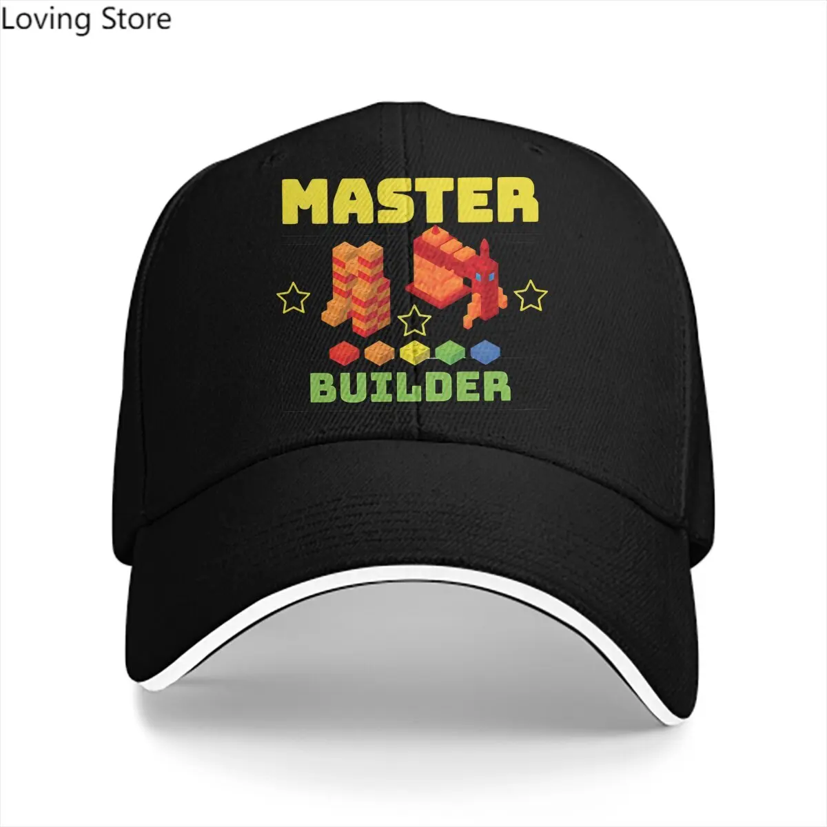 Toy Fun Brick Engineer Solid Color Baseball Caps Peaked Cap Building Blocks Sun Shade Hats Men Women