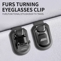 Suede Car Sun Visor Eyeglass Holder Glasses Storage Clip Sunglasses Holder Latest fashion button style with logo For BMW M Car