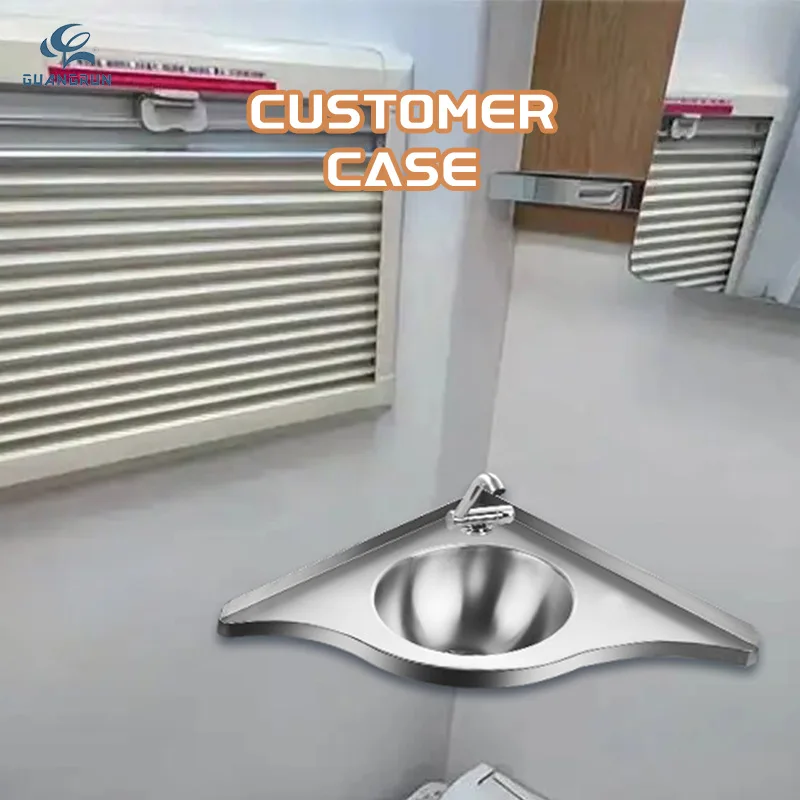 حوض غسيل زاوية من الفولاذ المقاوم للصدأ لـ RV متنقل قافلة مستشفى المدرسة المراحيض العامة ملحقات الحمام الخارجية #5