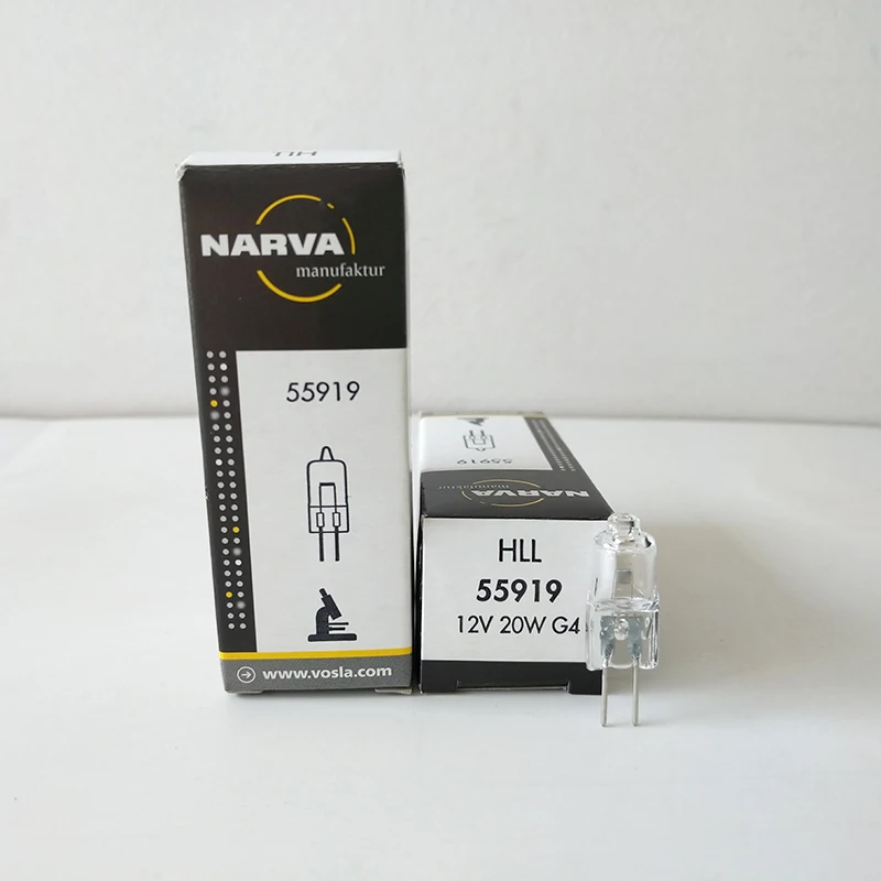 Оригинальная галогенная лампа NARVA 55919 HLL 12 В 20 Вт, лампочка для биохимического испытательного прибора