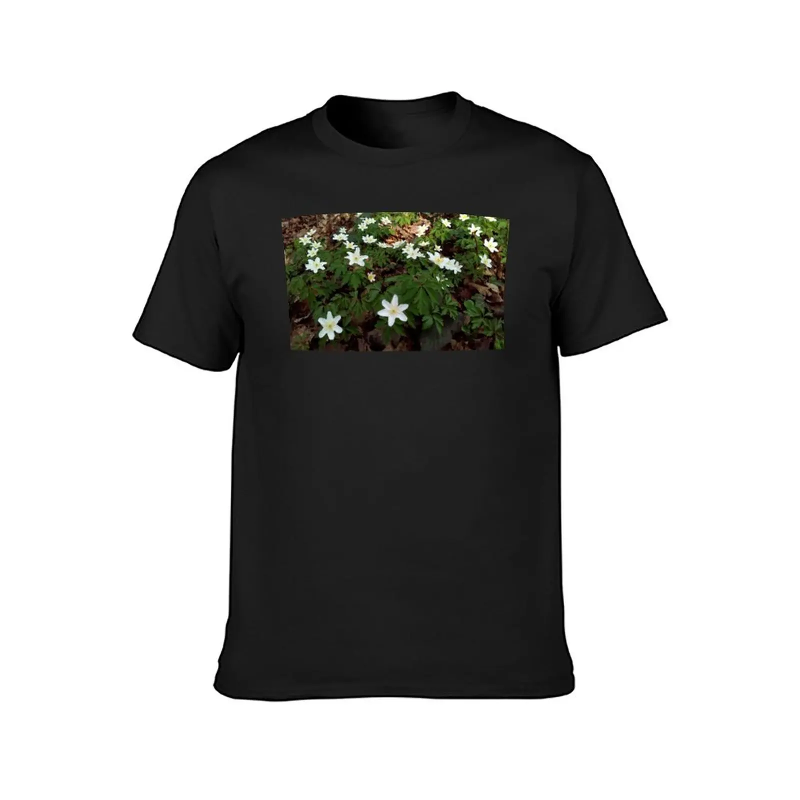 White wood anemone 3 original artwork T-Shirt plain vintage clothes tshirts for men