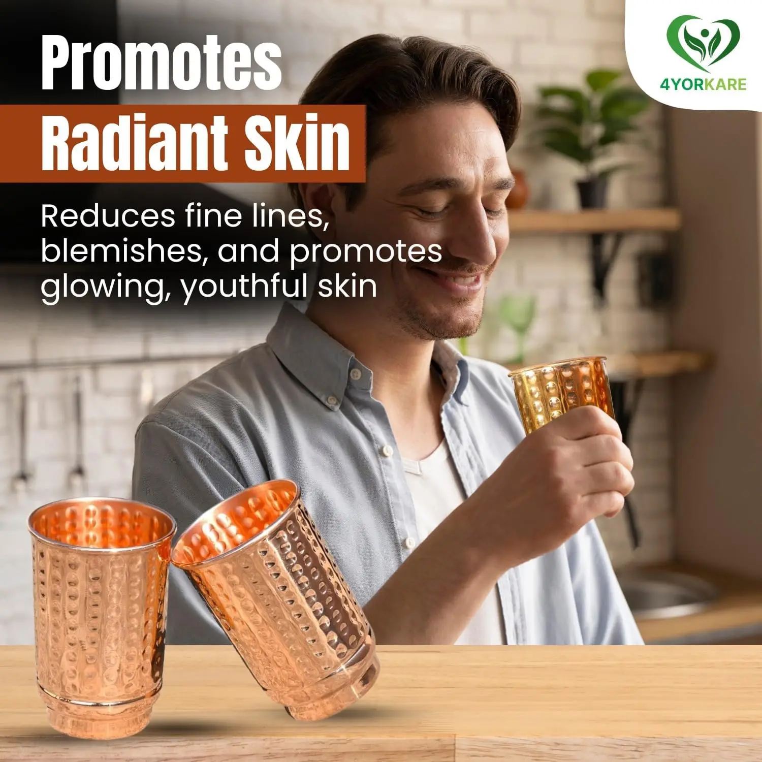 مجموعة أكواب من النحاس النقي مكونة من 2 - 12 أونصة من أكواب البغل المطروقة في موسكو للترطيب اليومي وحفلات الكوكتيل |   أكواب نحاسية مصنوعة يدويًا