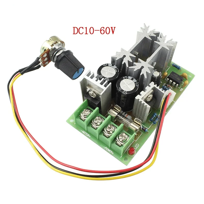 PWM DC Motor Speed Controller 20A Current Voltage Regulator 10-60V High Power Drive Module 60A 12V 24V 36V 48V