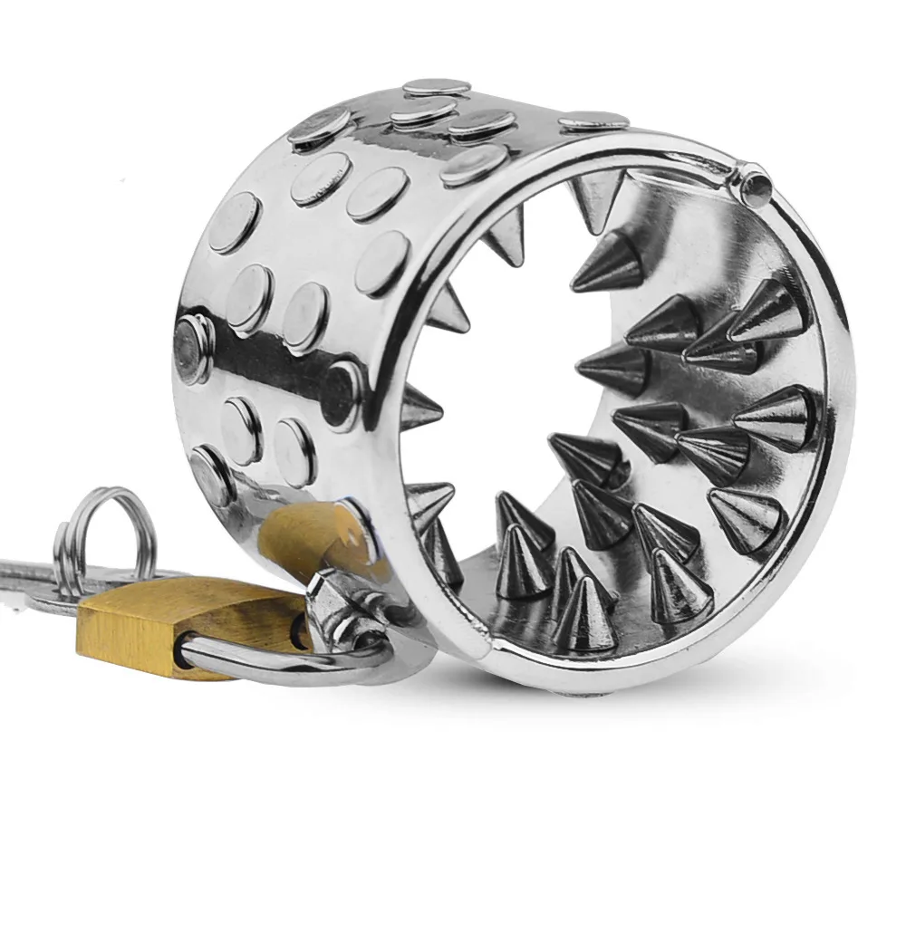 Adult toys, sex toys, SM metal stainless steel penis ring, dildo, fixation ring, nail, tooth, needle, masochism, D-082