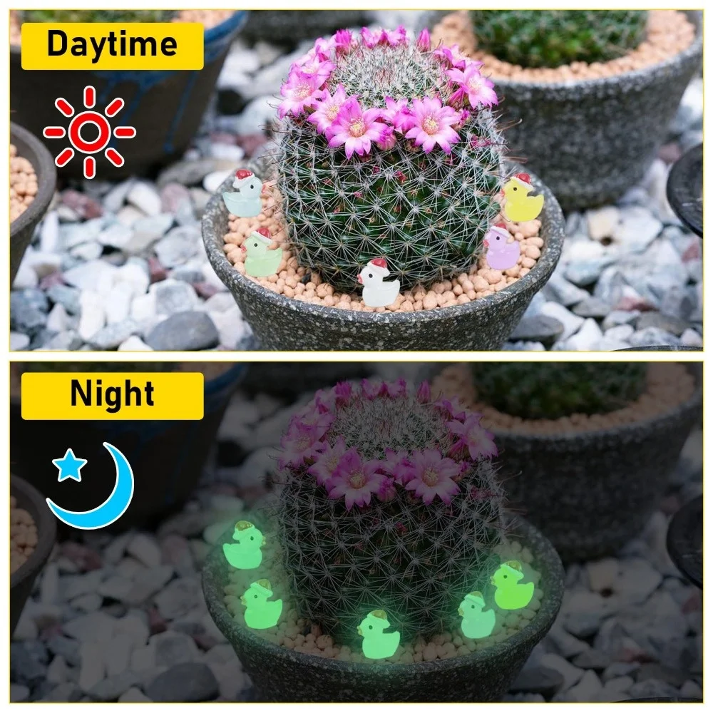 10/60 Stück Leuchtende Weihnachts-Miniatur-Enten mit Weihnachtsmannmützen, Aquarium-Deko, DIY-Bastelset für Weihnachtsfeiern und Partys – Detail 3