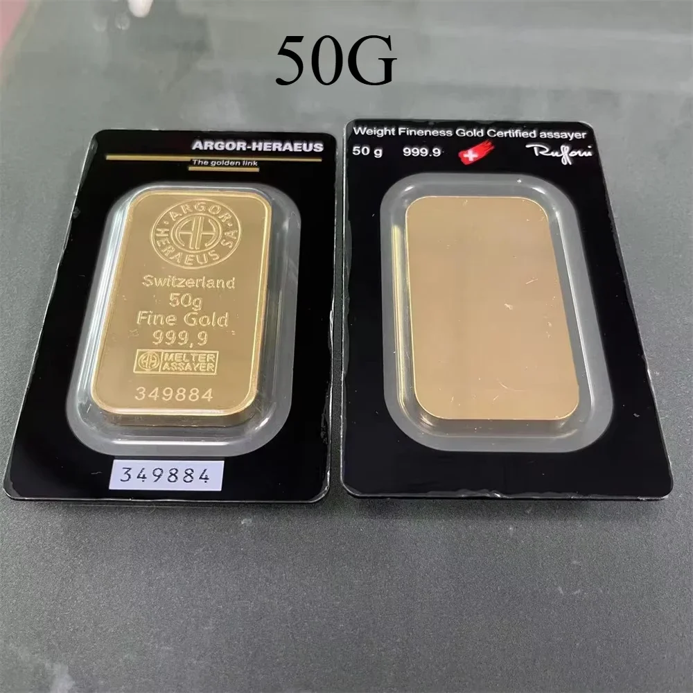 

Argor 50G 24K Gold Plated Copper Copy Bar Swiss Lady Bullion Ingot DIFFERENT Serials collection gift