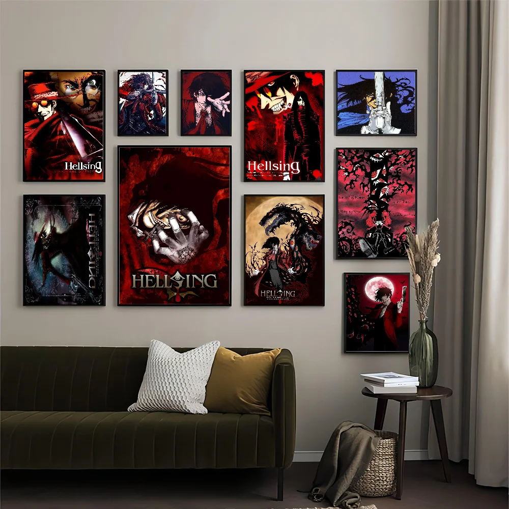 HELLSING Anime Posters Sticky HD Quality Wall Art Retro Posters For Home Room Wall Decor