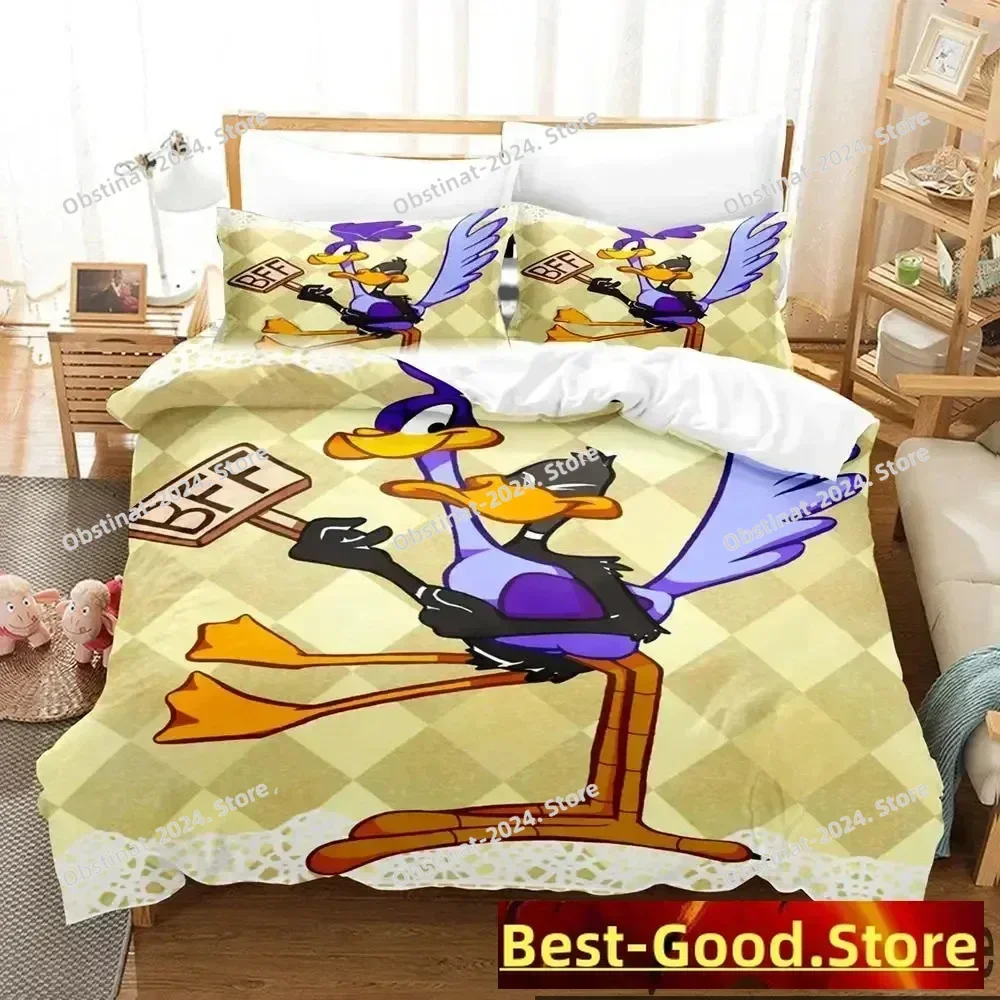 

3D Cartoon Wile E Coyote Road Runne Bedding Set Printed With Pillowcase Bed Duvet Cover Soft Single Double Queen Super King Size