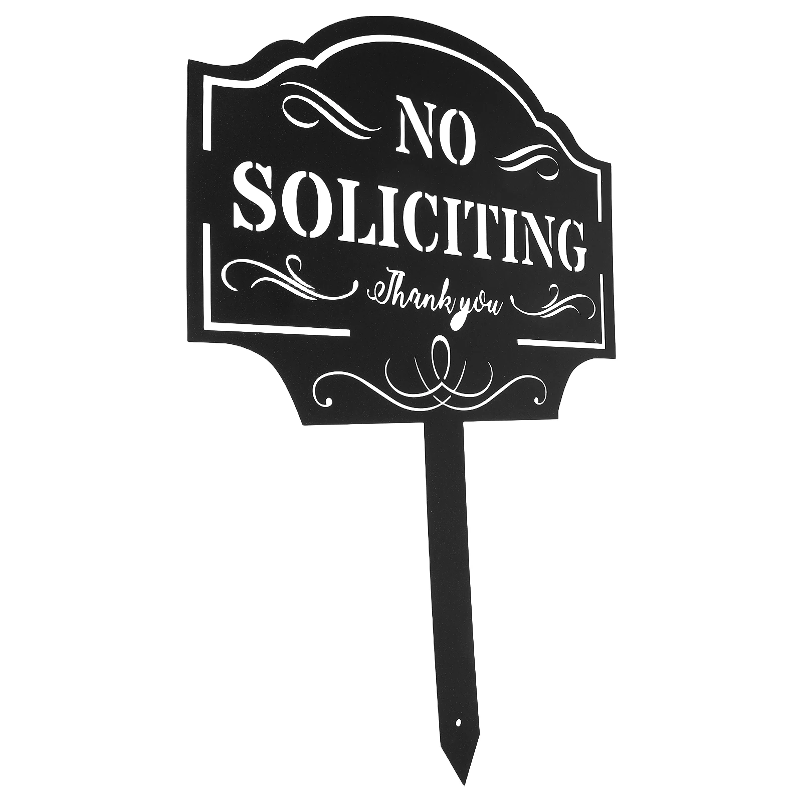 

Iron Garden Black Yard No Soliciting Sign Metal Outside Yard No Soliciting Warning Security Lawn Traffic Safety Sign