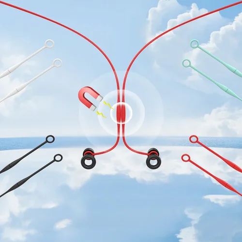 Imagen 2 del producto Conector de tapones para los oídos magnéticos, cable reemplazable, cordón de tapón para los oídos de silicona suave antideslizante, adecuado para tapón para los oídos desmontable