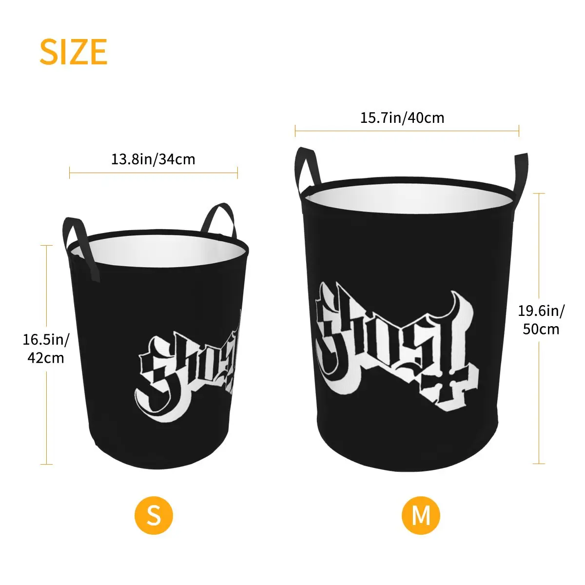 Rock Band Ghost BC Foldable Laundry Baskets Dirty Clothes Toys Sundries Storage Basket Large Waterproof Box For Home Kids