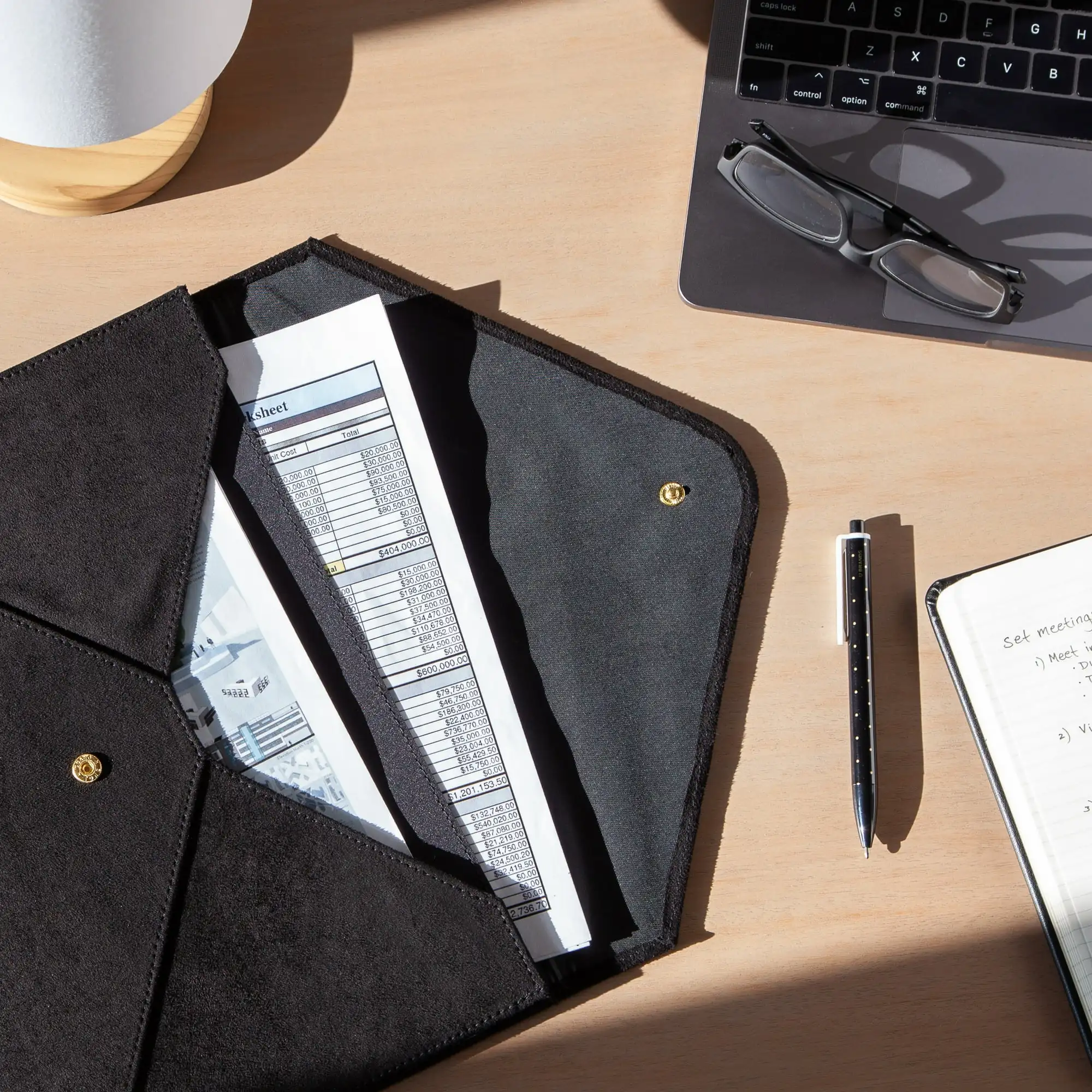 

(2 pack) U Brands Suede Document Holder, 13 x 9.75 x 0.44 in., Black, 1 Count