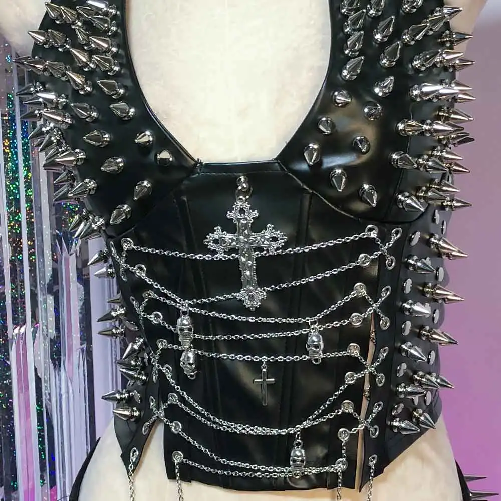 

Emo Grunge Teen 2026 Cross DIY 90s Gothic Tank Goth Kawaii Y2K TOPS Eco E-Girls Punk Rock Skull Harajuku Studded Rivet