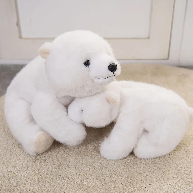 

Плюшевая игрушка-белый медведь, мягкая успокаивающая подушка-кукла, подарок для девочек, сидячая белая медведица, декор для дивана