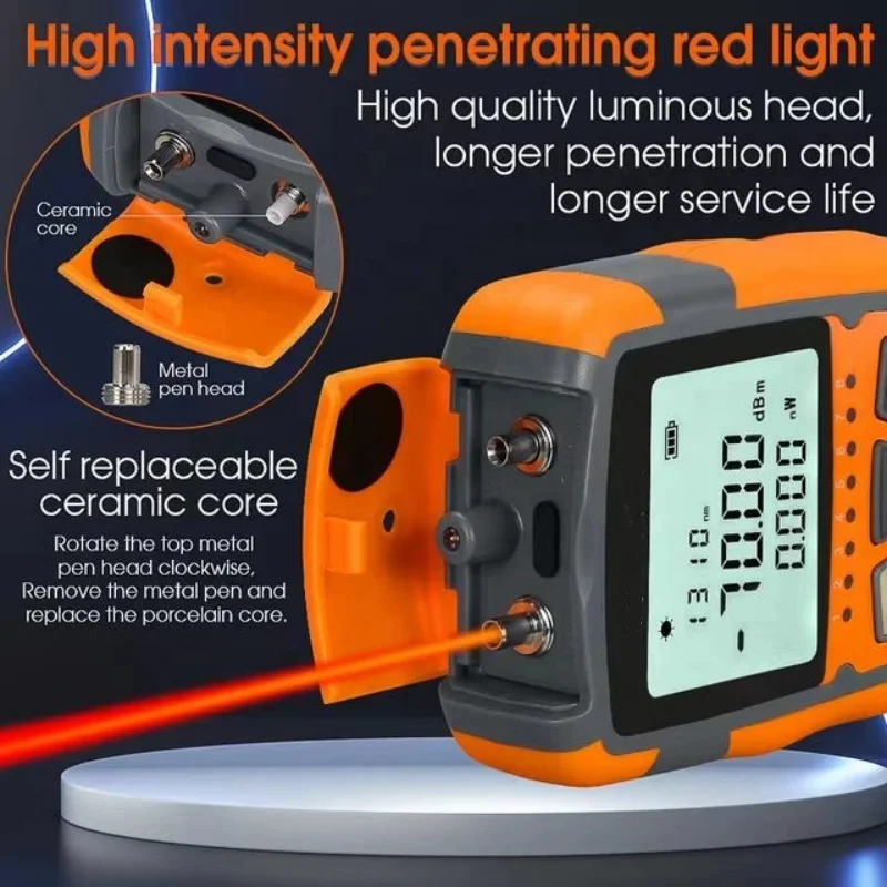 Misuratore di potenza ottica AUA-MC70 Convertitore VFL LC da 15 mW, funzione di test di rete Illuminazione a LED per la manutenzione della diagnosi del cavo in fibra ottica