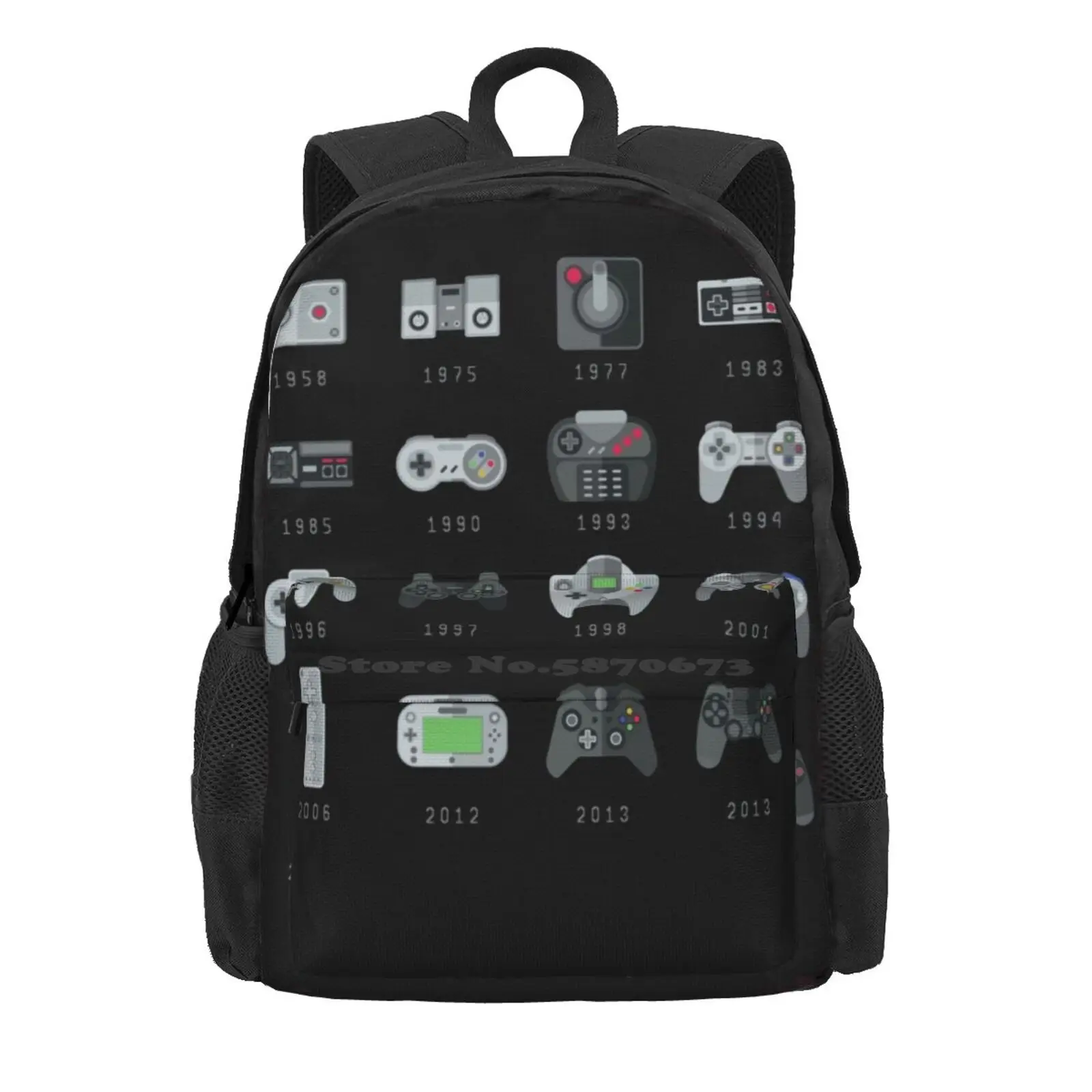 Geek Gaming Controllers Hot Sale Schoolbag Backpack Fashion Bags Gameboy Geek Nerd Cute Retro 8 Bit Video Games Cool Gaming