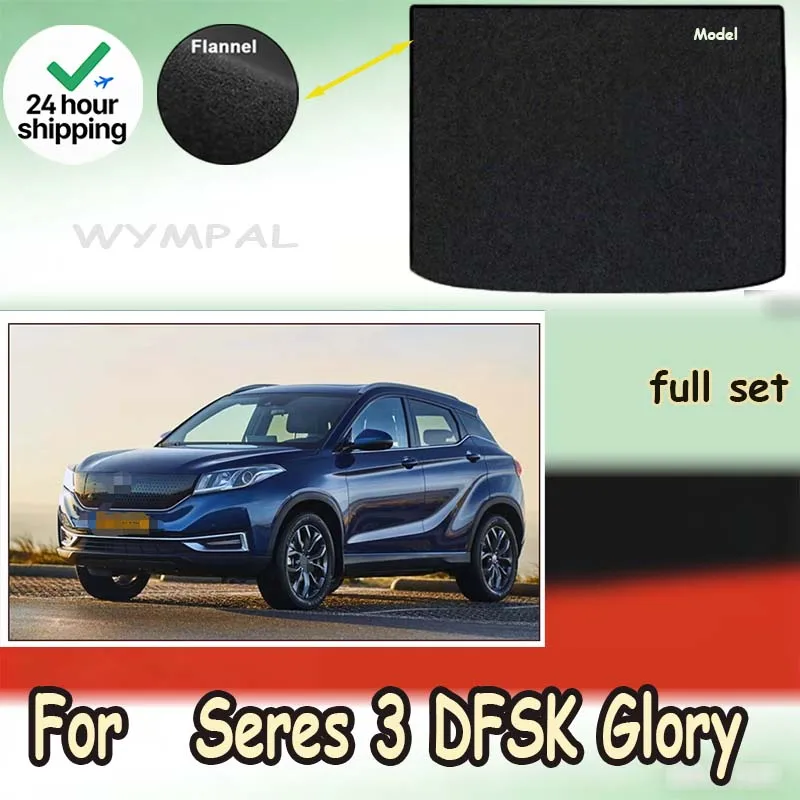 

ECOAUTO Rear Trunk Mats For Seres 3 DFSK Glory E3 500 EV Ix3 2020~2023 Liner Tray Trunk Luggage Floor Pads