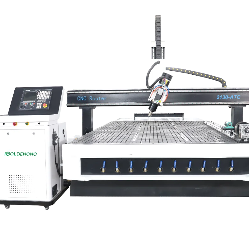 Multifunctional 4-axis CNC milling machine 2130 with left and right 90-degree rotating tool heads for complex carving