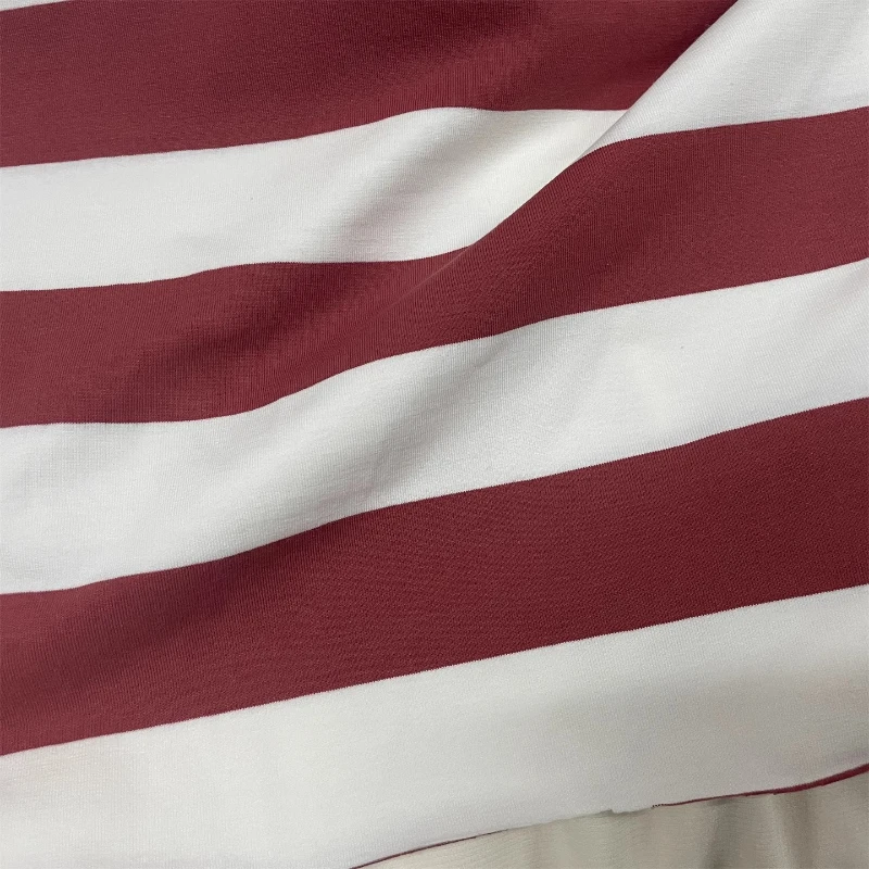 

Красный Коричневый Белый Двухцветный Широкая Полоса Хлопковая Швейная Ткань Мягкое Эластичное Трикотажное Платье Футболка Материал DIY Одежда Ремесленный Текстиль