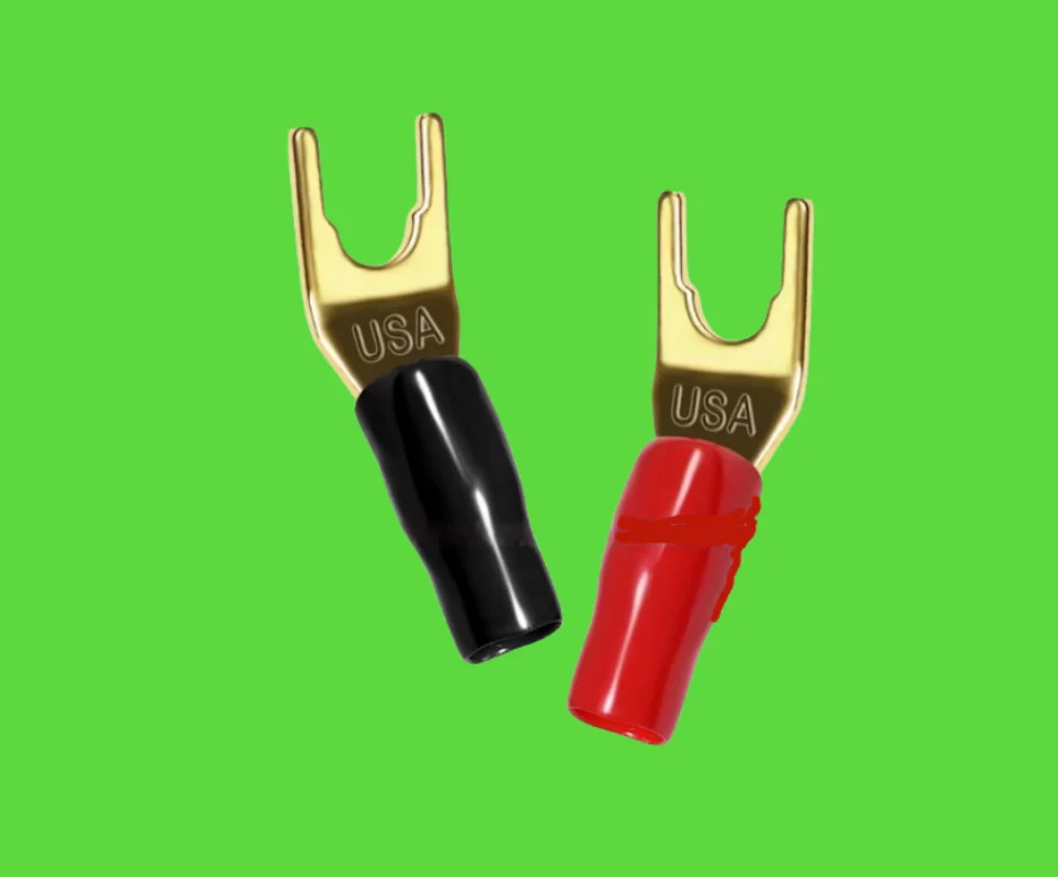 4/10Pcs Y U Shape Spade Banana Plug Gold Plated Fork Banana Plug Jack Plug Solderless Speaker Cable Power Terminal Connector