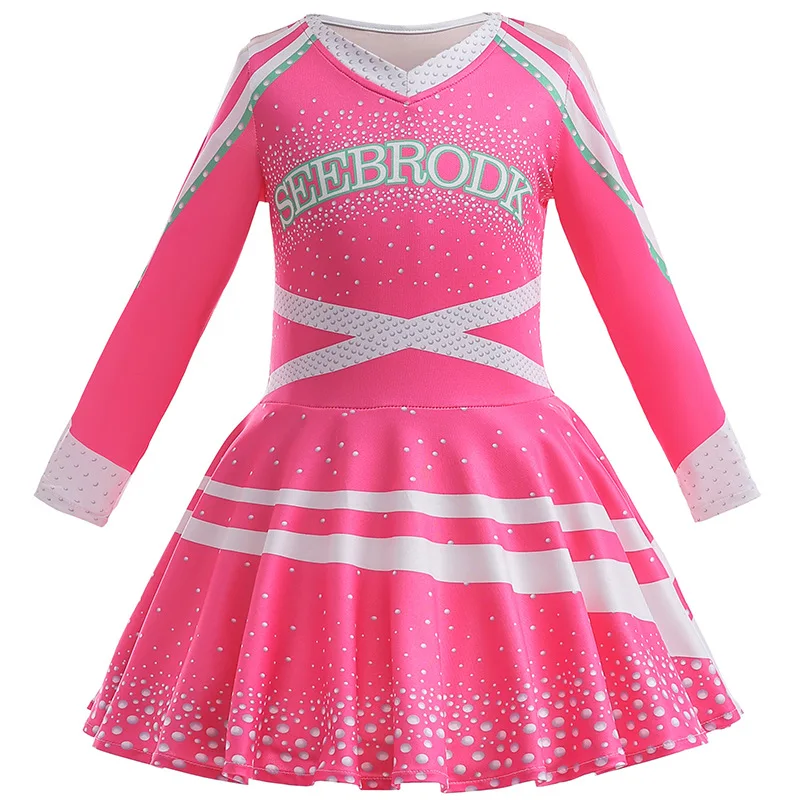 Girl\'s Dress Football Competition Cheerleading Clothing New Girl\'s Long sleeved Fashion Open Back Pleated SkirtChildren\'sclothin