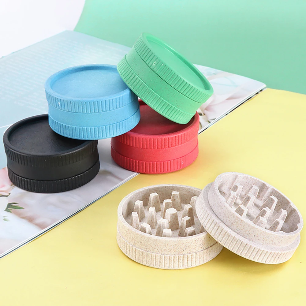 55mm Mini Herb Grinder 2-layer Herb-medicine Mills Spice Crusher Out Diameter Degradable Plastic Smoking Accessories for Smoker