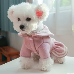 1PC Pet Clothing Spring and Autumn Thick Pink Gold Label Korean Edition Skirt Suitable for Small and Medium sized Dogs