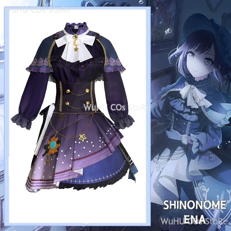 

Shinonome Ena Cosplay Project Sekai Colorful Stage Feat Nightcord Lolita Dress Outfits Pruple Star Dress Wig Women Halloween Cos